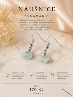 Náušnice aquamarín