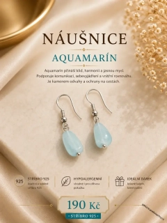 Náušnice aquamarín