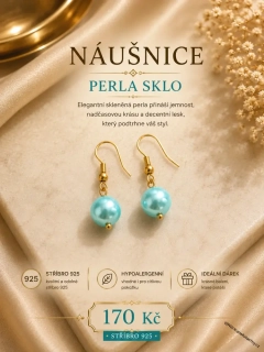 Náušnice perla sklo