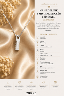 NÁHRDELNÍK S MINIMALISTICKÝM PŘÍVĚSKEM