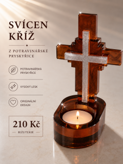 Svícen Kříž z potravinářské pryskyřice