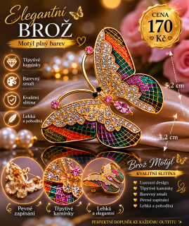 Elegantní brož Motýl
