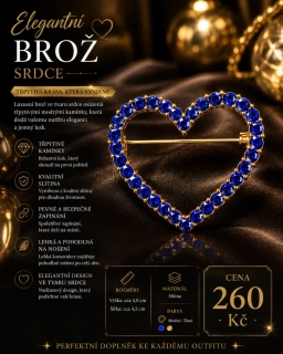 Elegantní brož Srdce