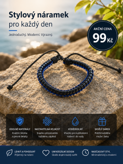 Moderní náramek s černo-modrým designem
