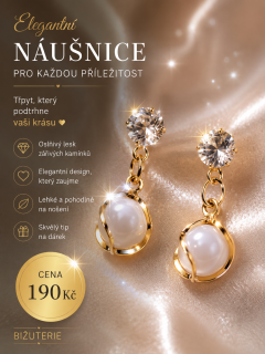 Elegantní náušnice s perleťovým kamínkem
