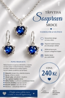 Bižuterní souprava s modrými srdíčky