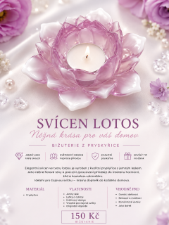 Svícen Lotus z pryskyřice – dekorace pro čajovou svíčku