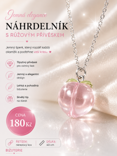 Náhrdelník s růžovým přívěskem