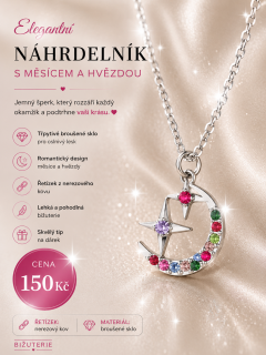 Náhrdelník Měsíc a hvězda