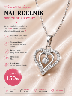 Luxusní náhrdelník Srdce se zirkony