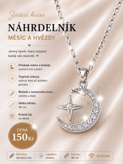 Náhrdelník Měsíc a hvězda