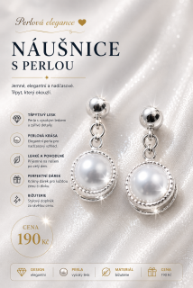 Perlové náušnice Silver Pearl