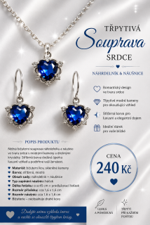 Bižuterní souprava s modrými srdíčky