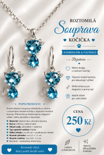 Bižuterní souprava Kočička s tyrkysovými kameny