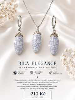 Souprava Bílá elegance – náhrdelník a náušnice