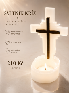 Svícen Kříž z potravinářské pryskyřice