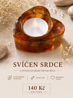 Svícen ve tvaru srdce – hnědý
