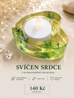 Svícen srdce z potravinářské pryskyřice