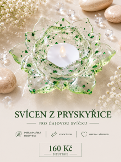 Svicen z potravinářské pryskyřice – Zelený květ