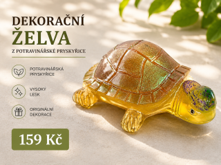 Dekorační želva z potravinářské pryskyřice