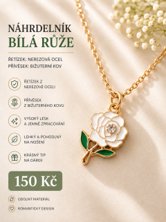 Náhrdelník Bílá růže