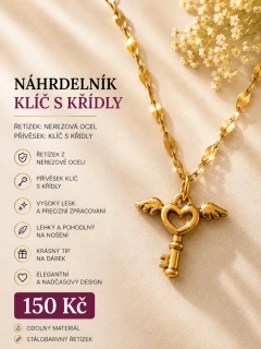 Klíček se srdcem a křídly