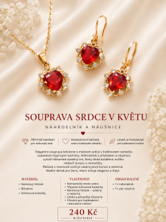 Srdce v květu – náhrdelník a náušnice