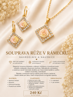 Souprava s růžemi a třpytivými kamínky – bižuterie