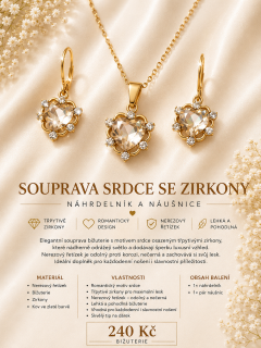 Souprava srdce se zirkony