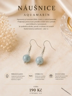 Náušnice aquamarín